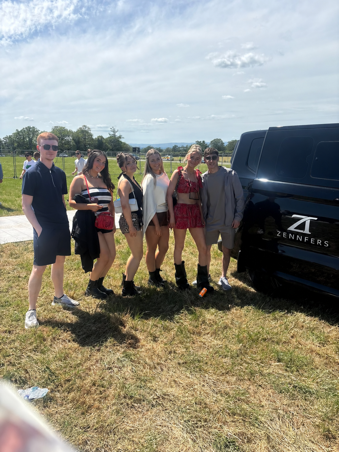 A group arriving at a festival with Zennfers and a soft-drink can